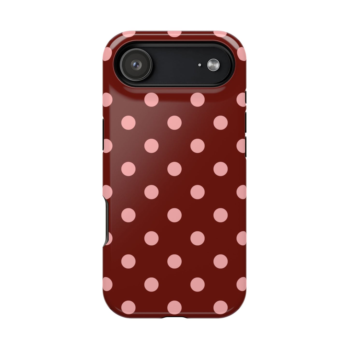 Maroon Polka Dots iPhone Case