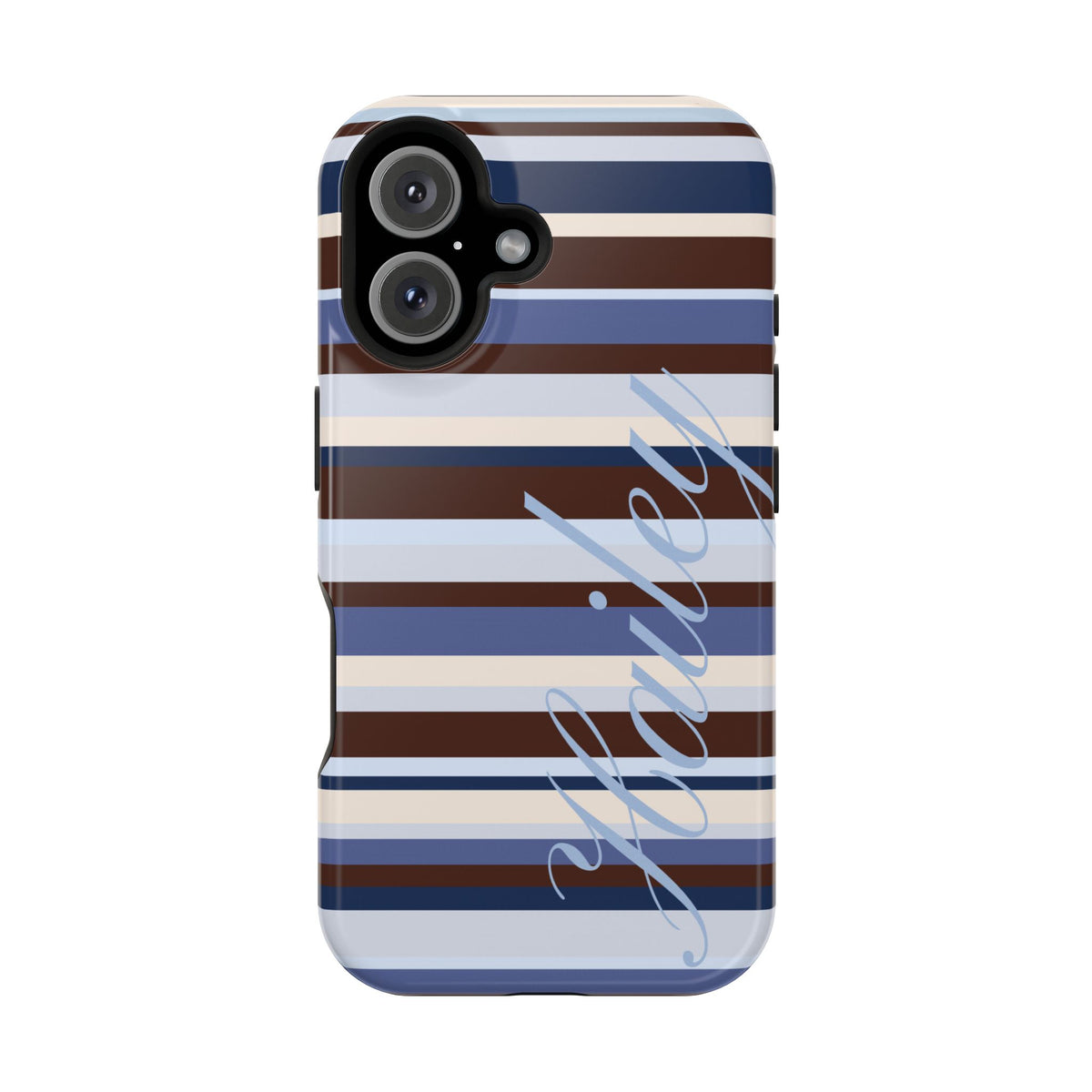 Custom Blueberry Mocha Stripes iPhone Case