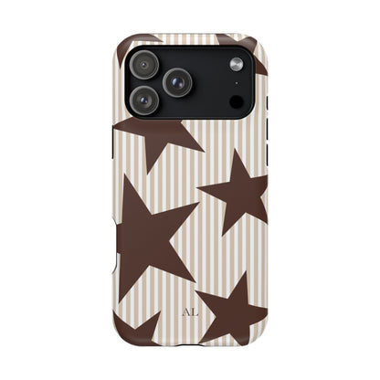Custom Initials Mocha Star iPhone Case