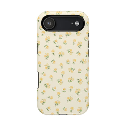 Yellow Ditsy Roses iPhone Case