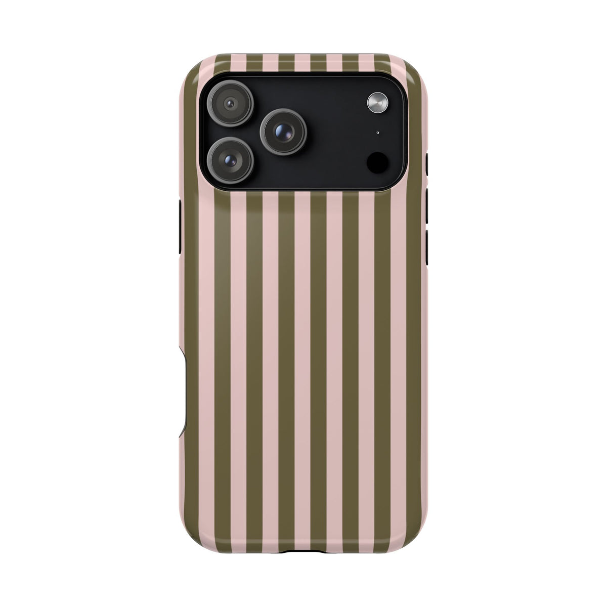 Pink Pistachio Stripes iPhone Case