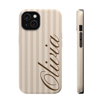 Custom Beige Stripes iPhone Case