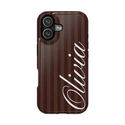 Custom Mocha Stripes iPhone Case