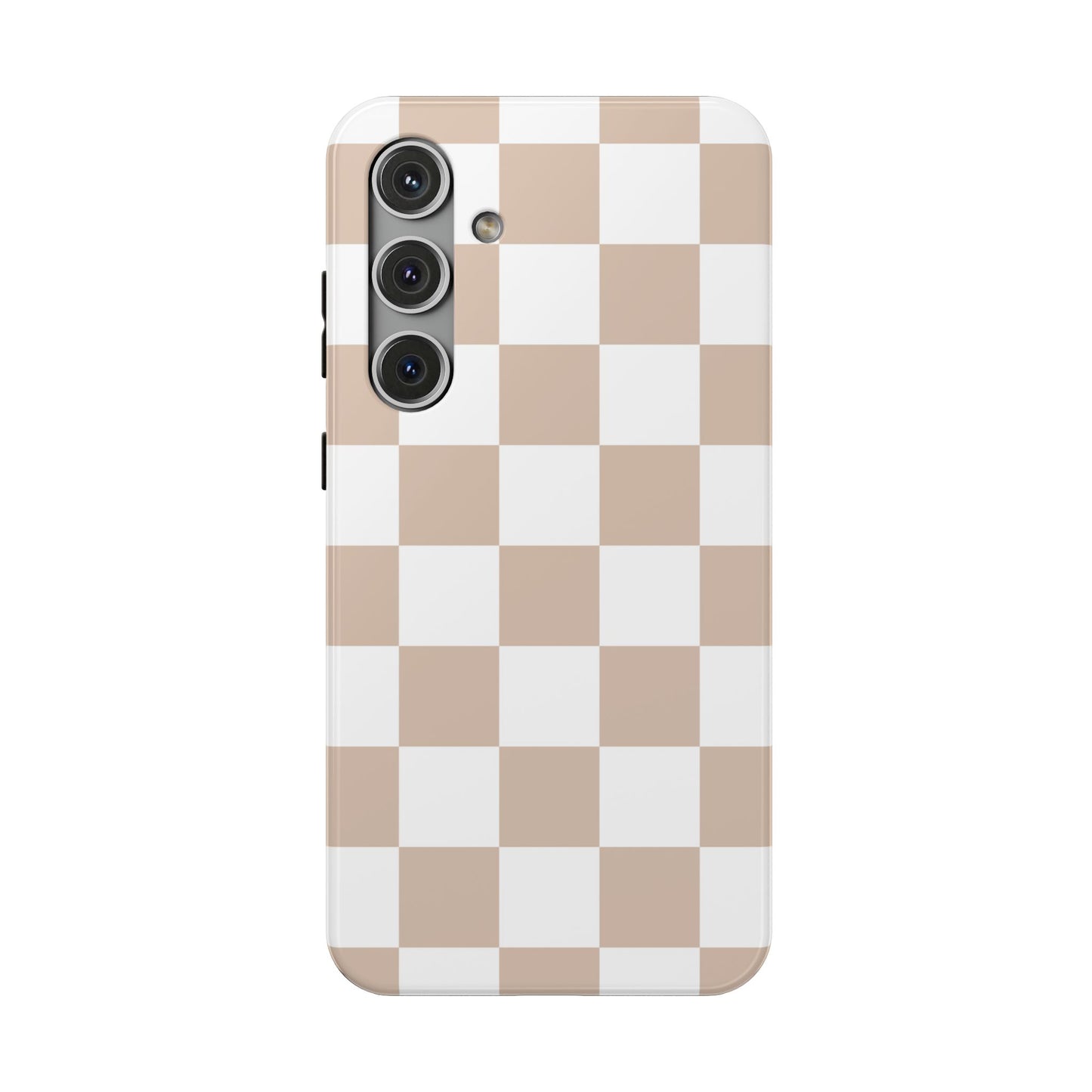 Beige & White Checkered Samsung Case