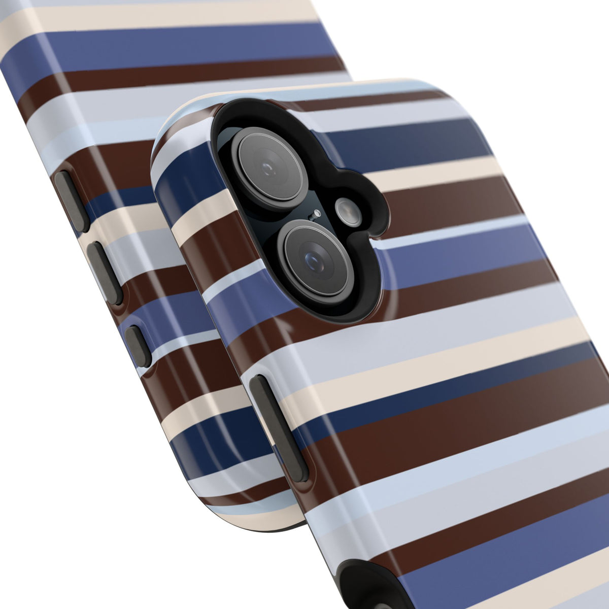 Blueberry Mocha Stripes iPhone Case