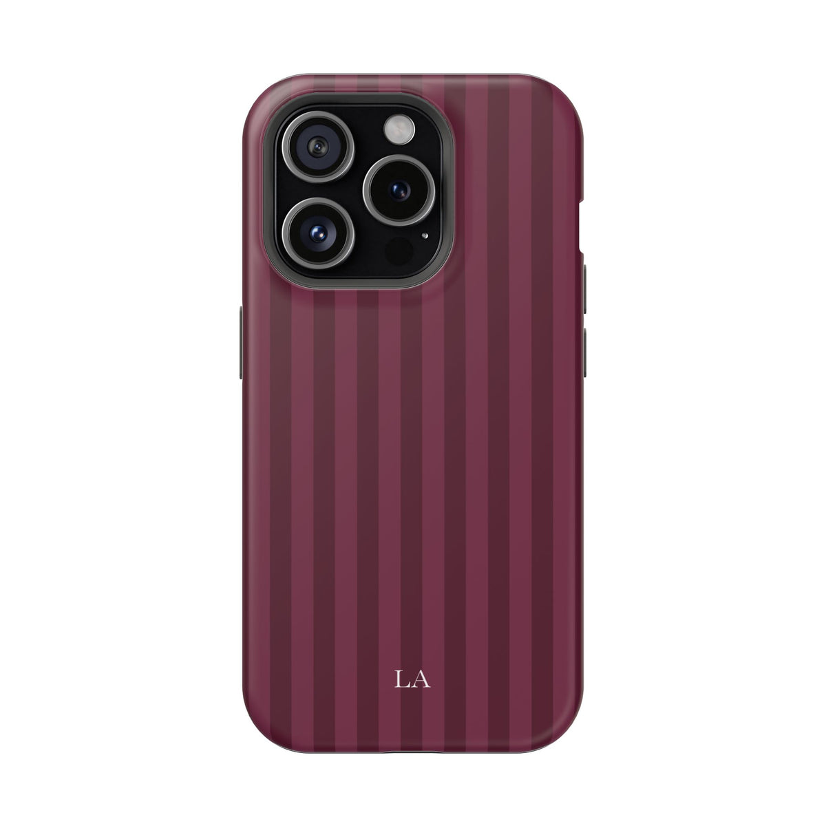 Custom Initials Plum Stripes iPhone Case