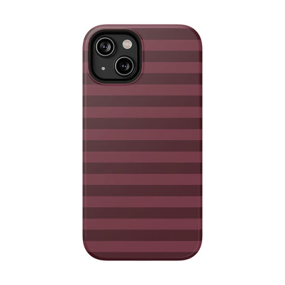 Burgundy Classic Striped iPhone Case