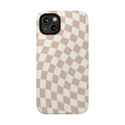 Neutral Wavy Checkered iPhone Case from Stella Cases