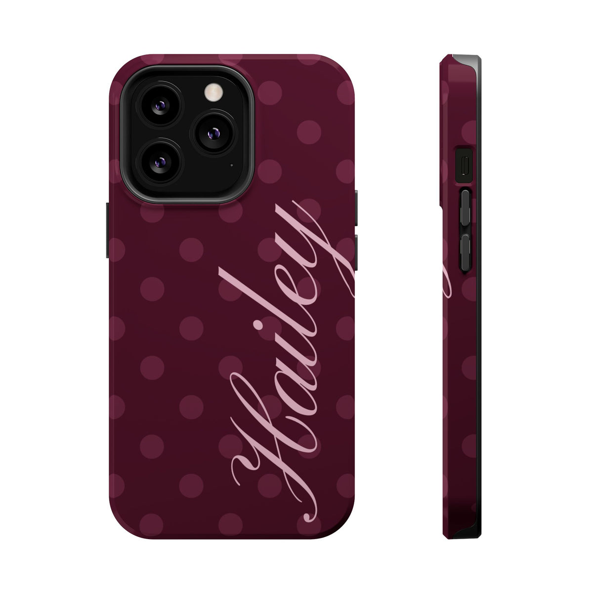 Custom Plum Polka Dots iPhone Case