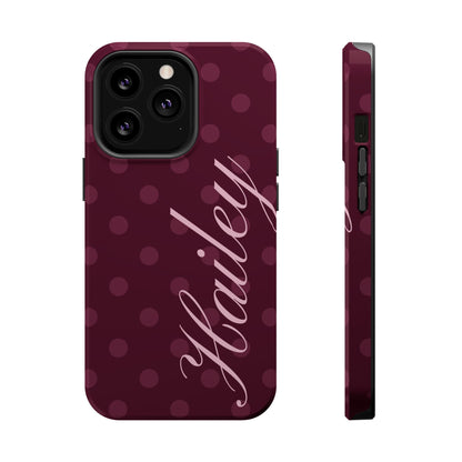 Custom Plum Polka Dots iPhone Case