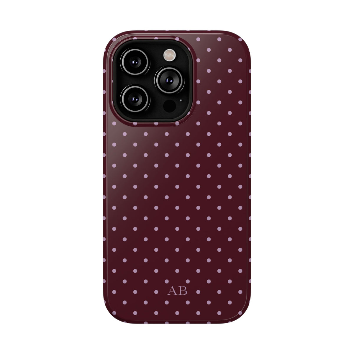 Custom Burgundy & Violet Mini Dots iPhone Case
