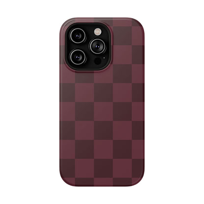 Burgundy Checkered iPhone Case