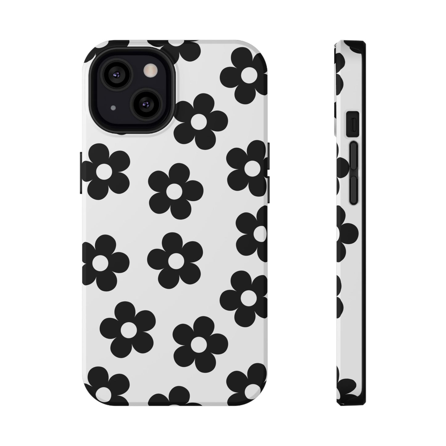 White Retro Flowers iPhone Case