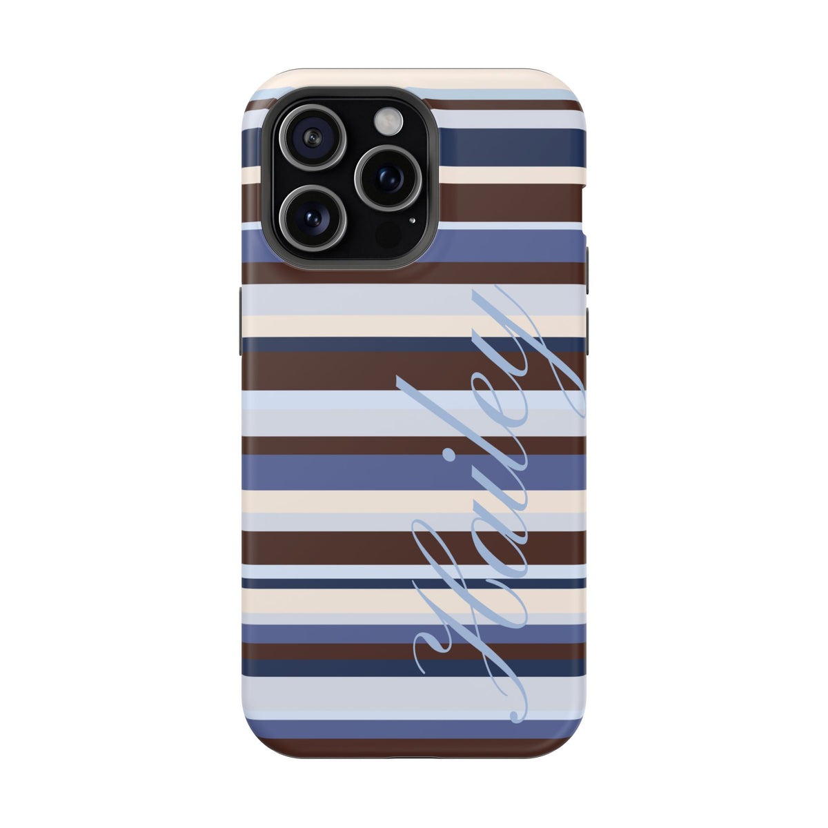 Custom Blueberry Mocha Stripes iPhone Case