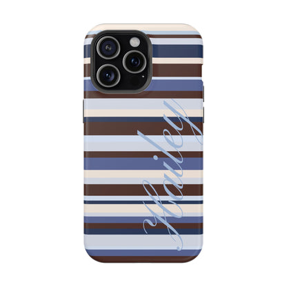 Custom Blueberry Mocha Stripes iPhone Case
