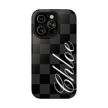 Custom Black Checkered iPhone Case