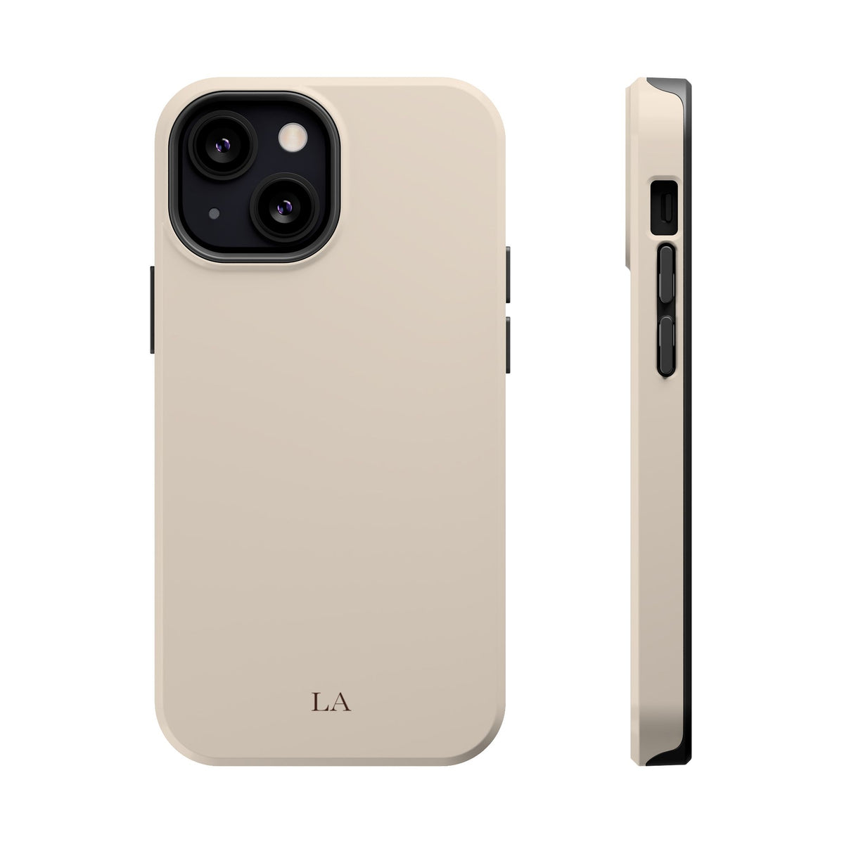 Custom Initials Beige iPhone Case