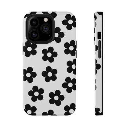 White Retro Flowers iPhone Case
