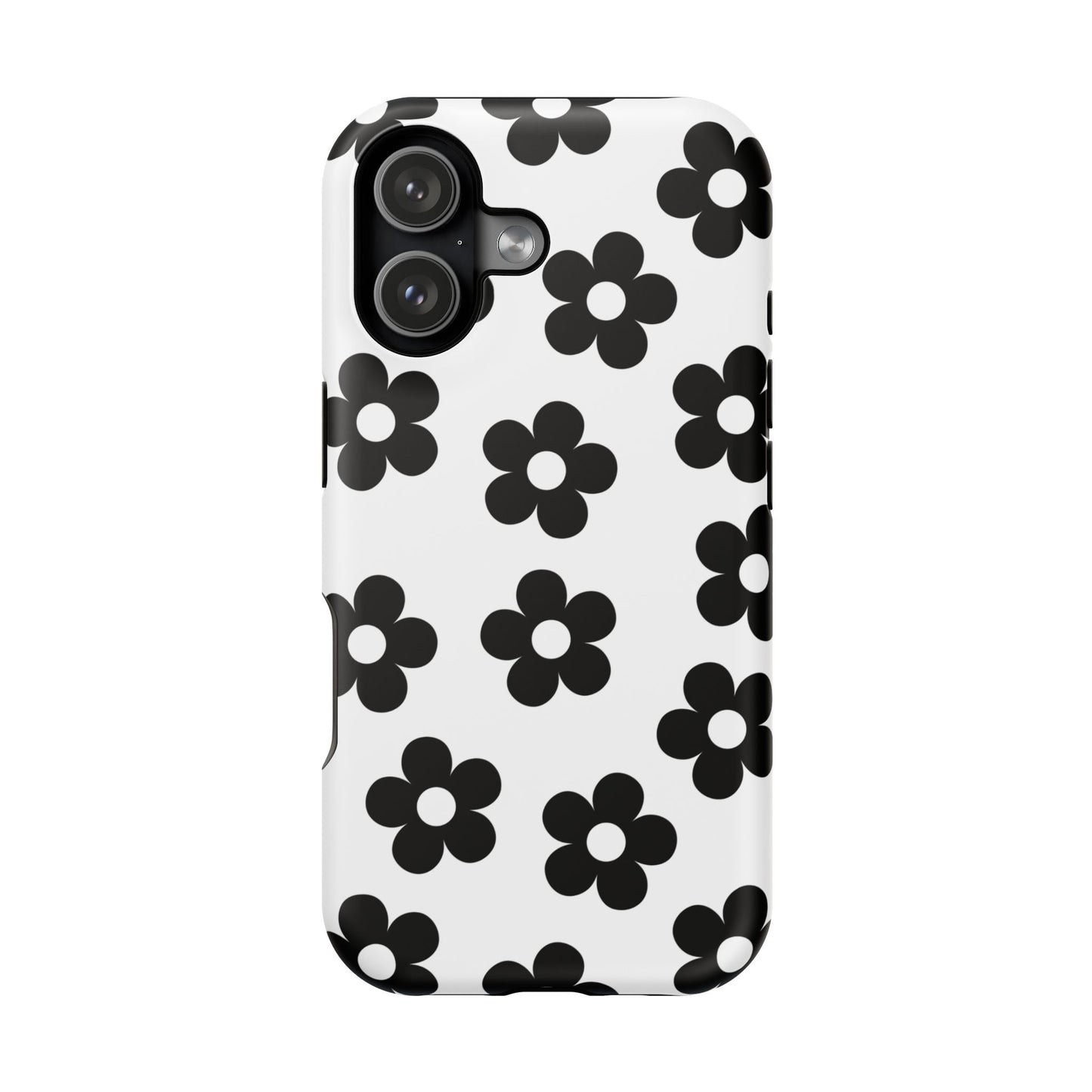 White Retro Flowers iPhone Case