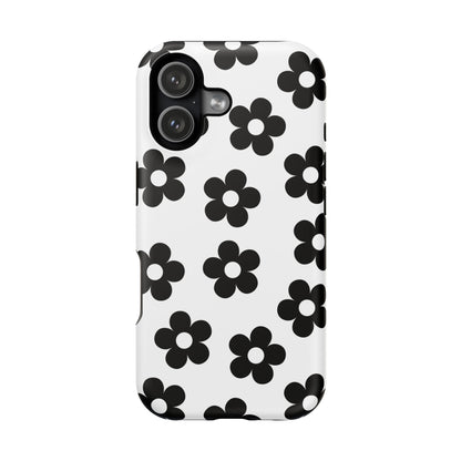 White Retro Flowers iPhone Case