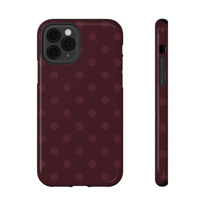 Burgundy Polka Dots iPhone Case