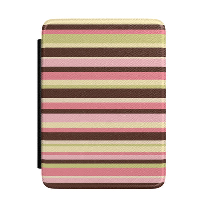 Strawberry Matcha Stripes Kindle Case