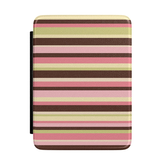 Strawberry Matcha Stripes Kindle Case