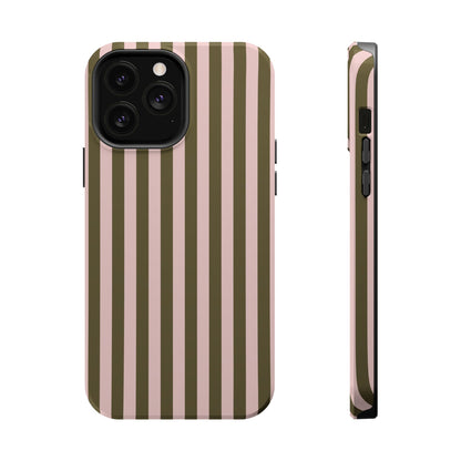 Pink Pistachio Stripes iPhone Case