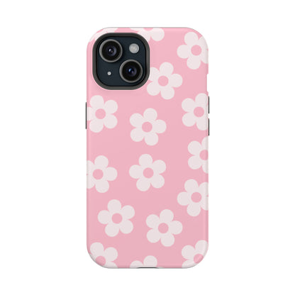 Pink Retro Flowers iPhone Case