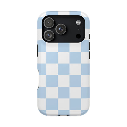 Pastel Blue Checkered iPhone Case