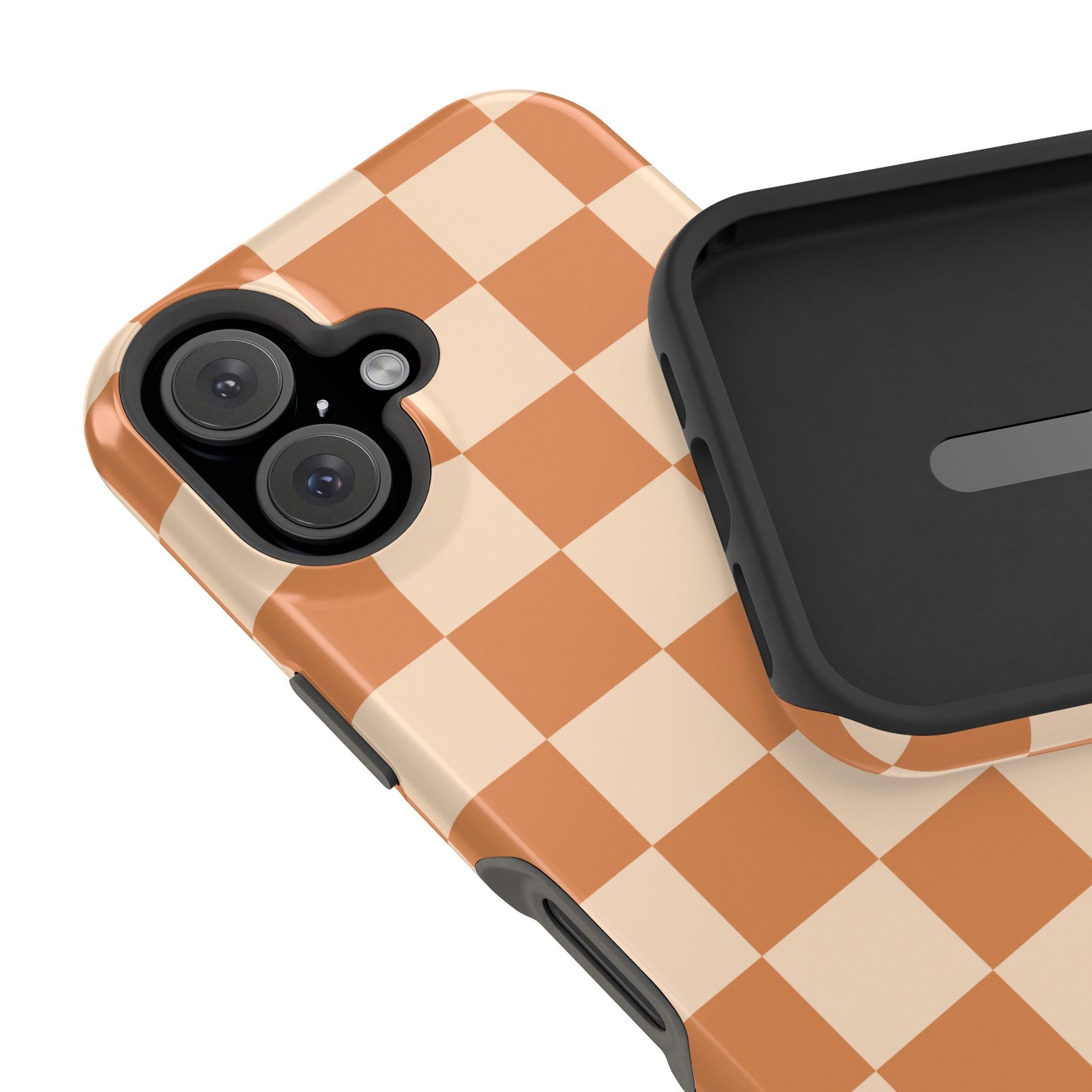 Dark Orange Checkered iPhone Case