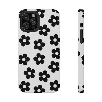 White Retro Flowers iPhone Case