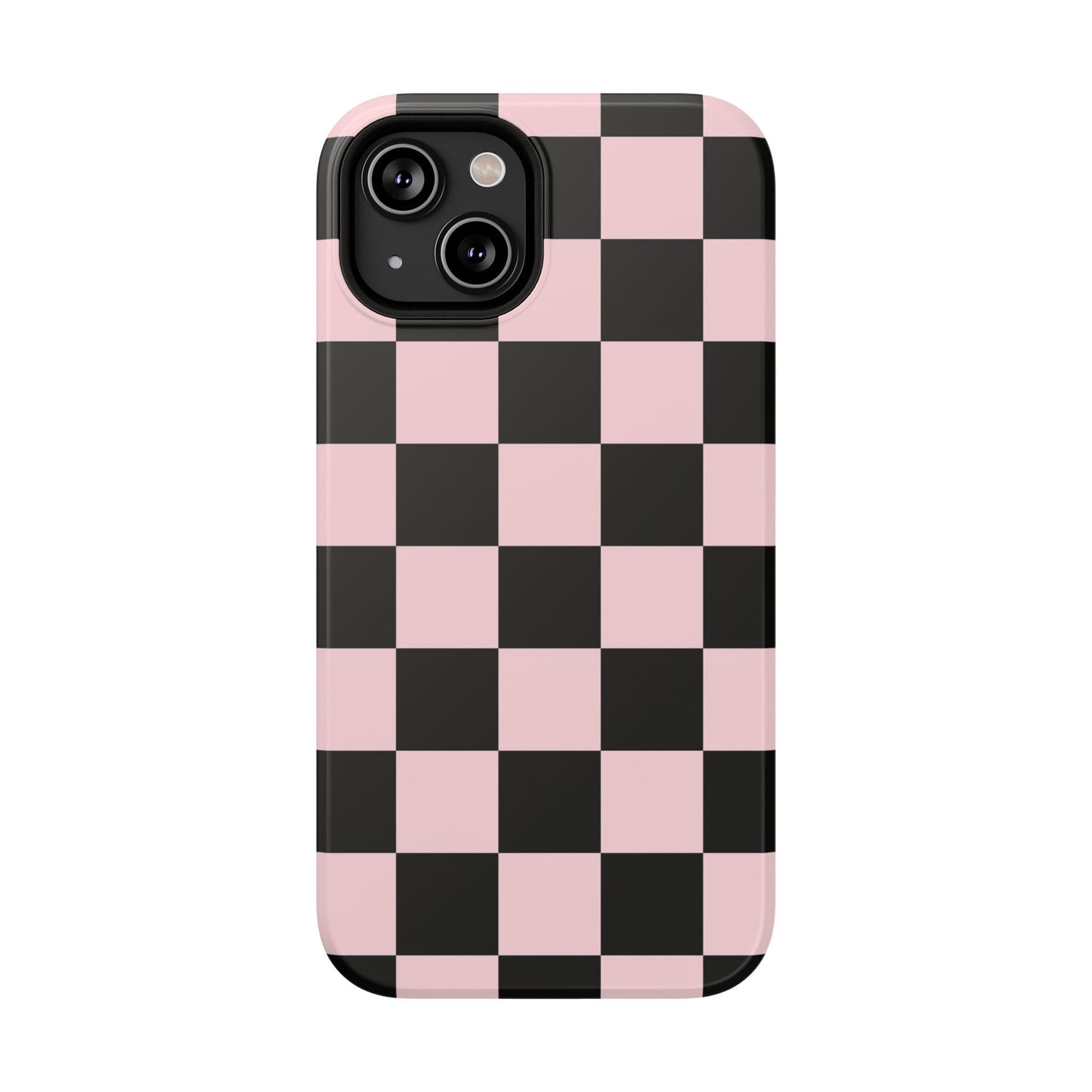 Pink & Black Checkered iPhone Case