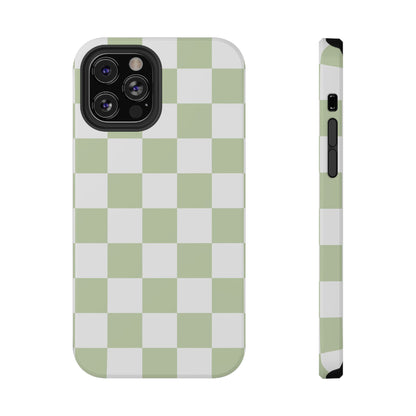 Pastel Green Checkered iPhone Case