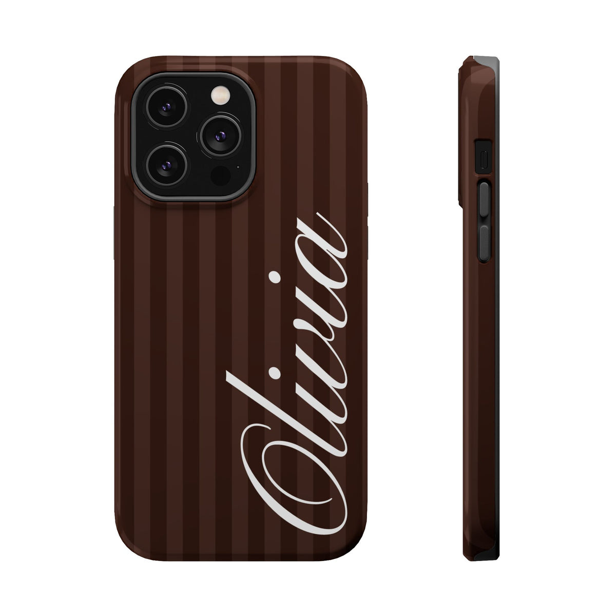 Custom Mocha Stripes iPhone Case