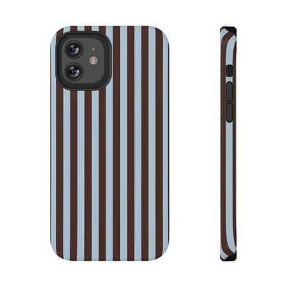 Blue Latte Stripes iPhone Case