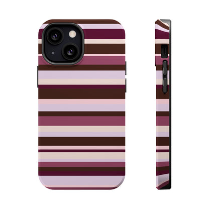 Berry Mocha Stripes iPhone Case