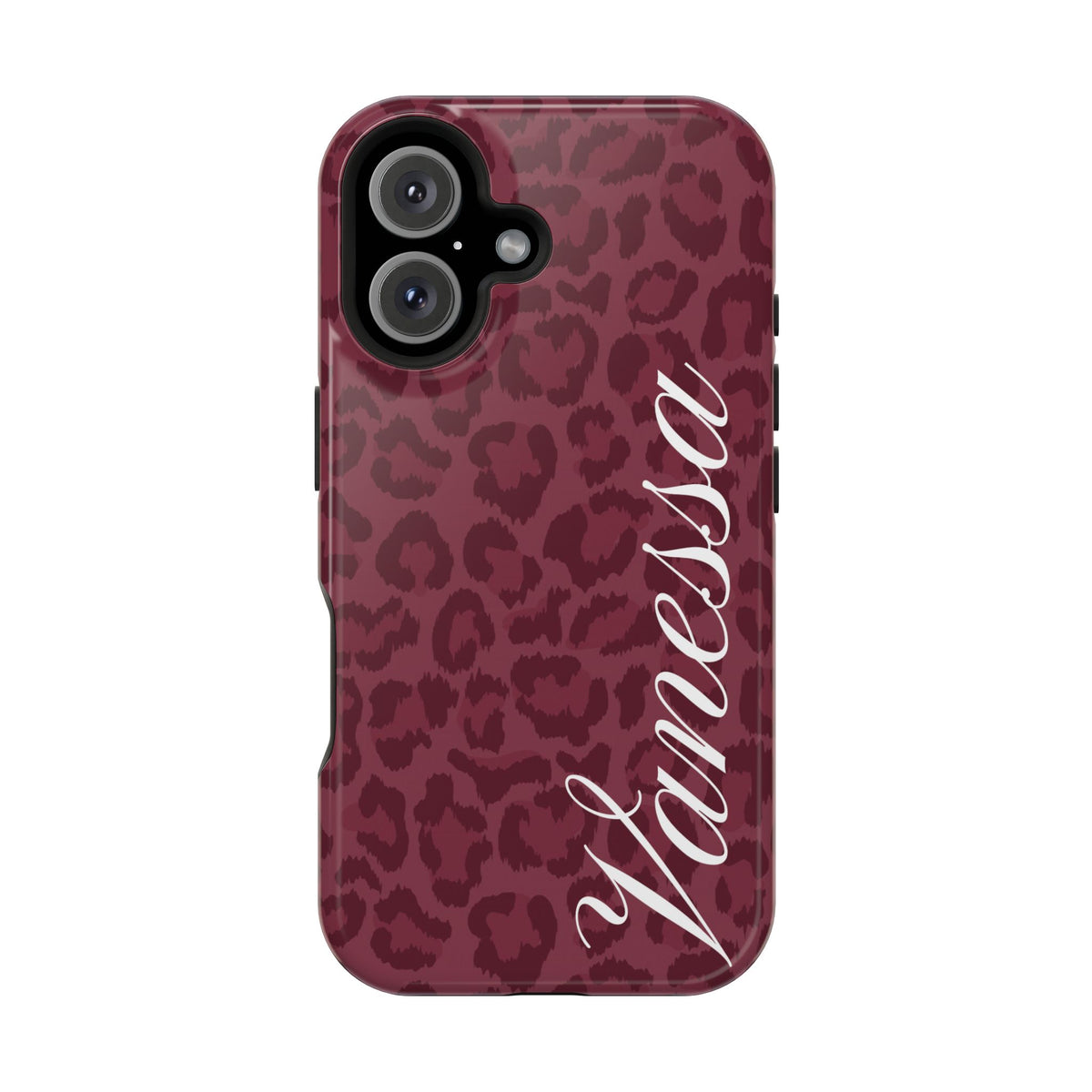 Custom Burgundy Leopard iPhone Case