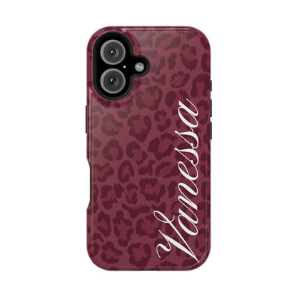 Custom Burgundy Leopard iPhone Case
