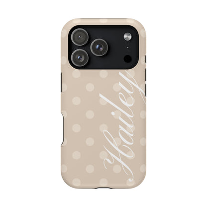 Custom Beige Polka Dots iPhone Case