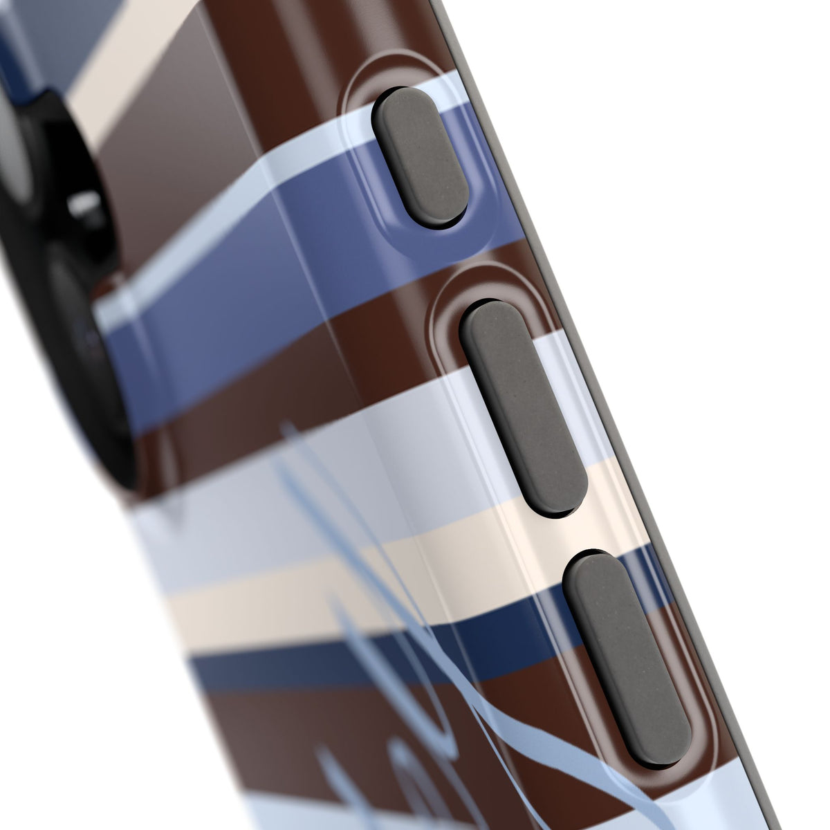 Custom Blueberry Mocha Stripes iPhone Case