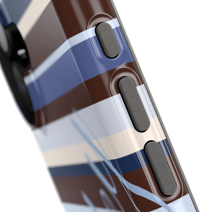 Custom Blueberry Mocha Stripes iPhone Case