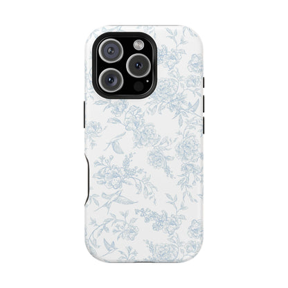 French Blue Toile iPhone Case