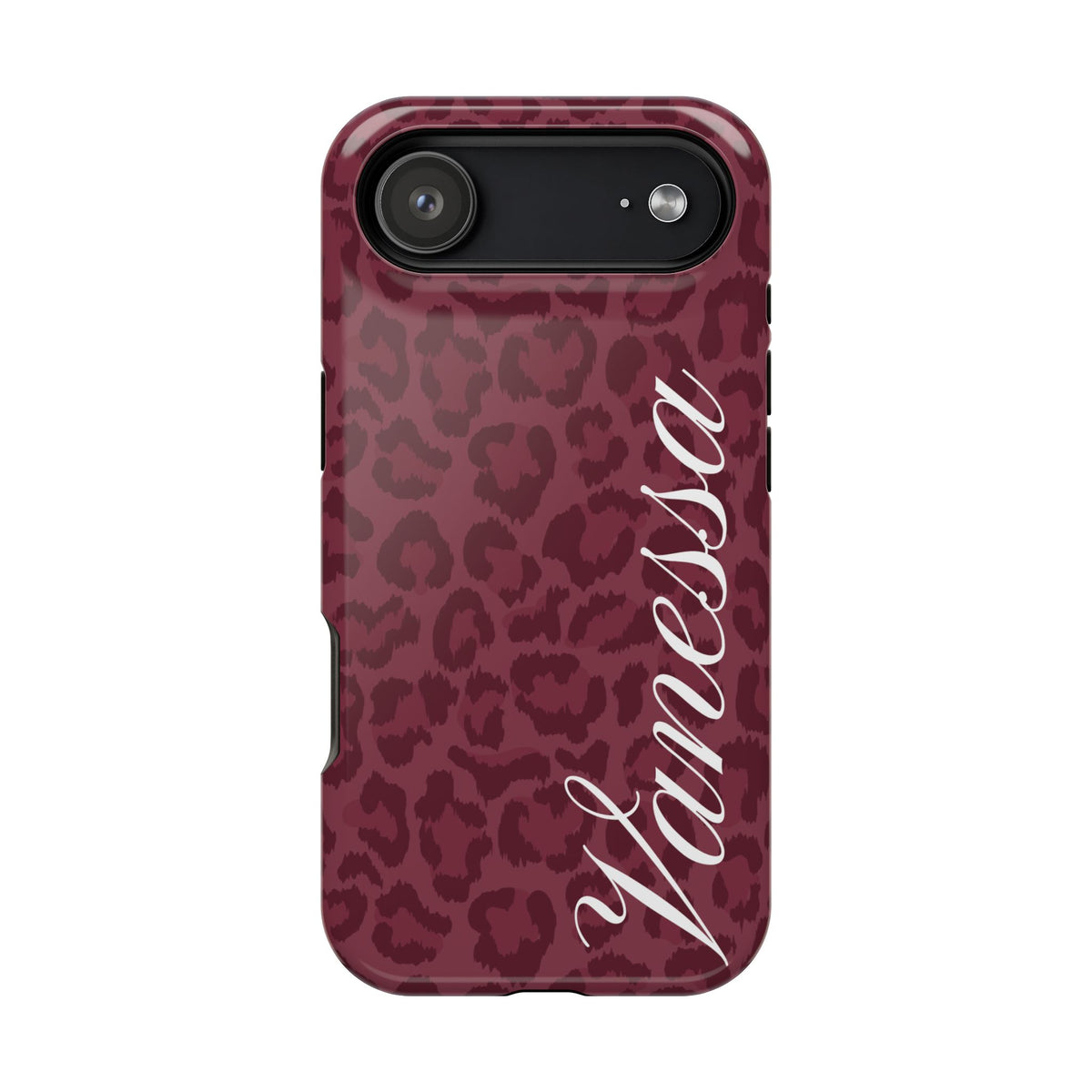 Custom Burgundy Leopard iPhone Case