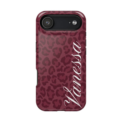 Custom Burgundy Leopard iPhone Case