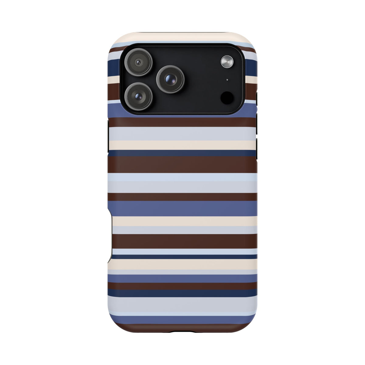 Blueberry Mocha Stripes iPhone Case