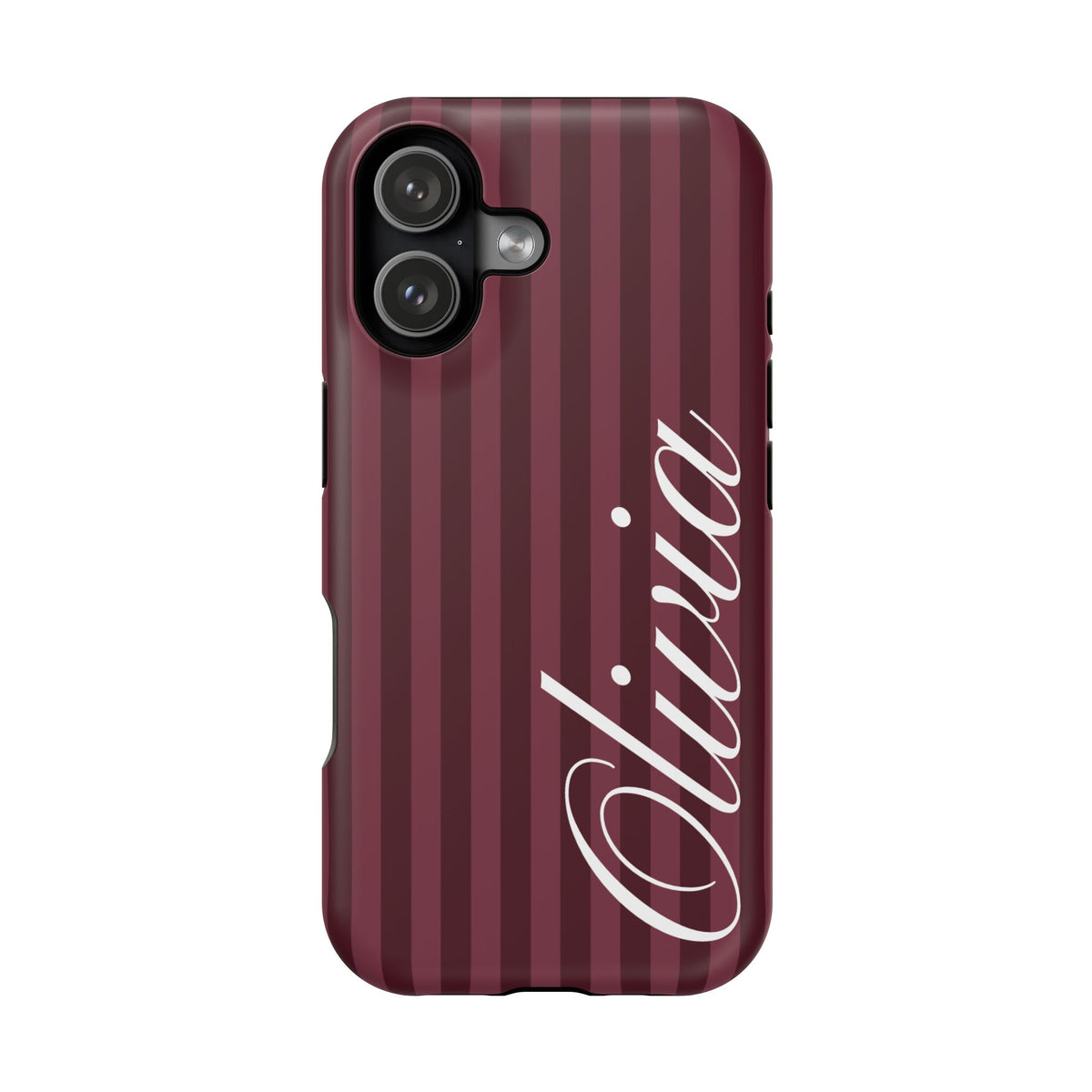 Custom Burgundy Stripes iPhone Case
