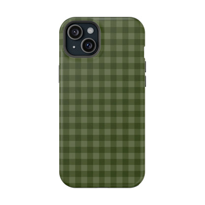 Green Gingham iPhone Case