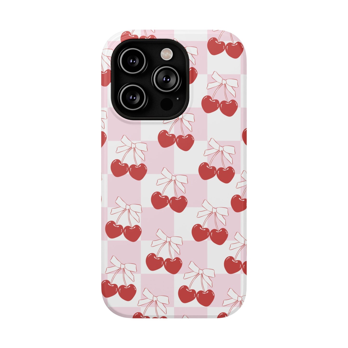 Cherry Bows Coquette iPhone Case