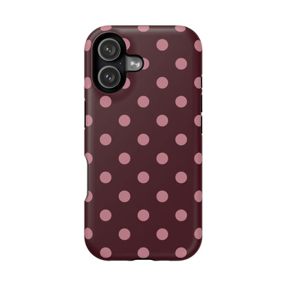 Burgundy & Pink Polka Dots iPhone Case
